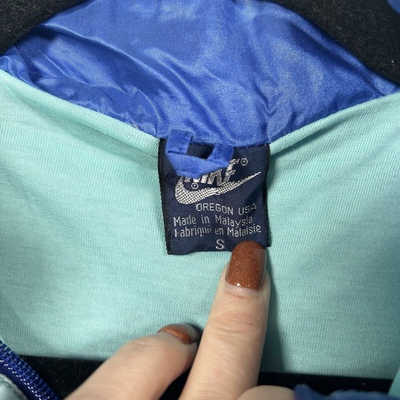 Vintage 80's Nike Windbreaker Full Zip Jacket Blue Tag Size Small Unisex - Picture 3 of 7